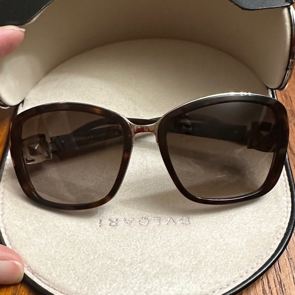 ⭐️BVLGARI 6060-B Vintage Butterfly Amber Swarovski Tortoise, Gradient Sunglasses - Picture 9 of 16